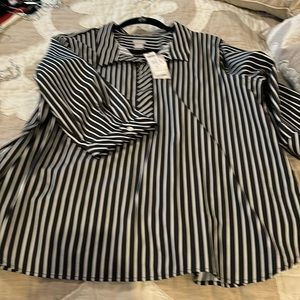 Chicos black/white stripe tunic top